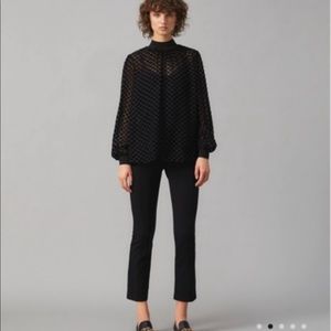 Tory Burch Velvet Devore Embroidered Top